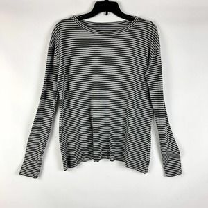 Frank & Eileen Womens Tee Lab Tshirt Top Small Grey Dime Stripe Long Sleeve NWOT